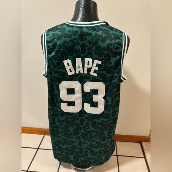 BAPE Boston Celtics Jersey # 93 Green/White , Unisex - Picture 1 of 13